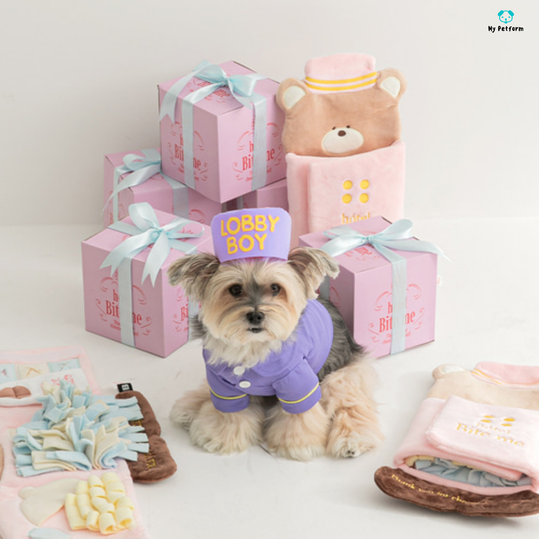 【BITE ME】Bell Boy Bear Nosework Mat