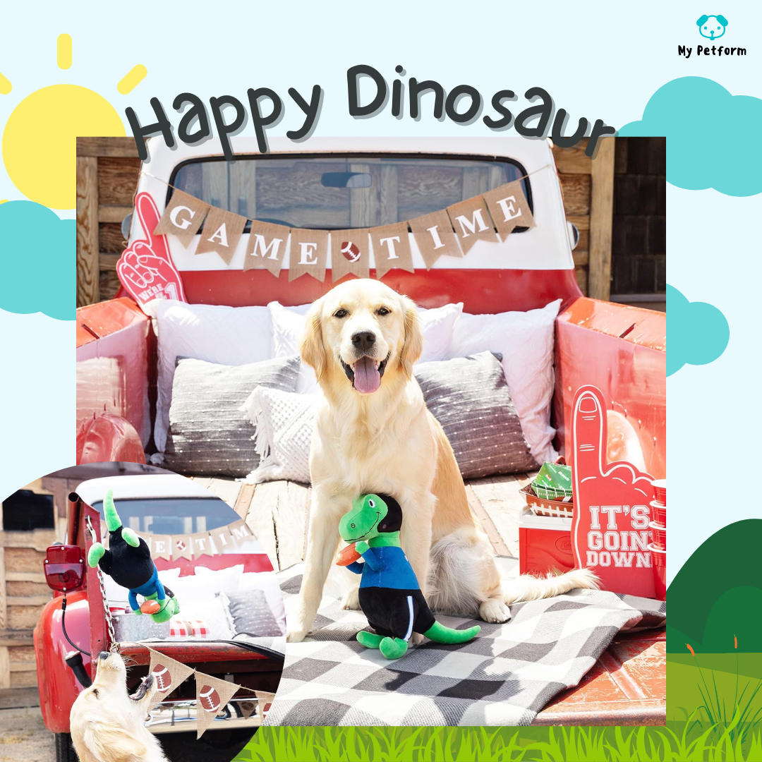 打欖球造型🏈恐龍寵物玩具🦖