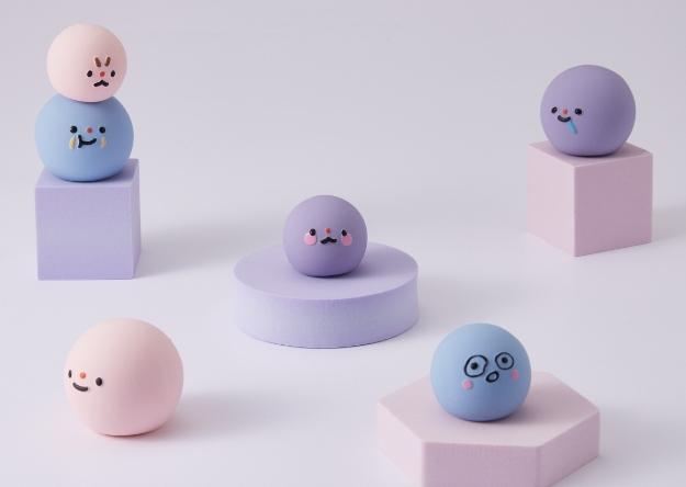 韓國可愛表情波波乳膠玩具