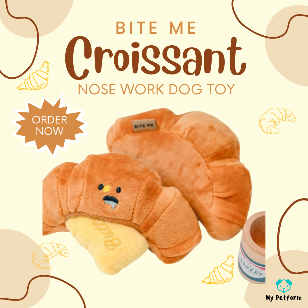 Bite Me Croissant Nosework Dog Toy