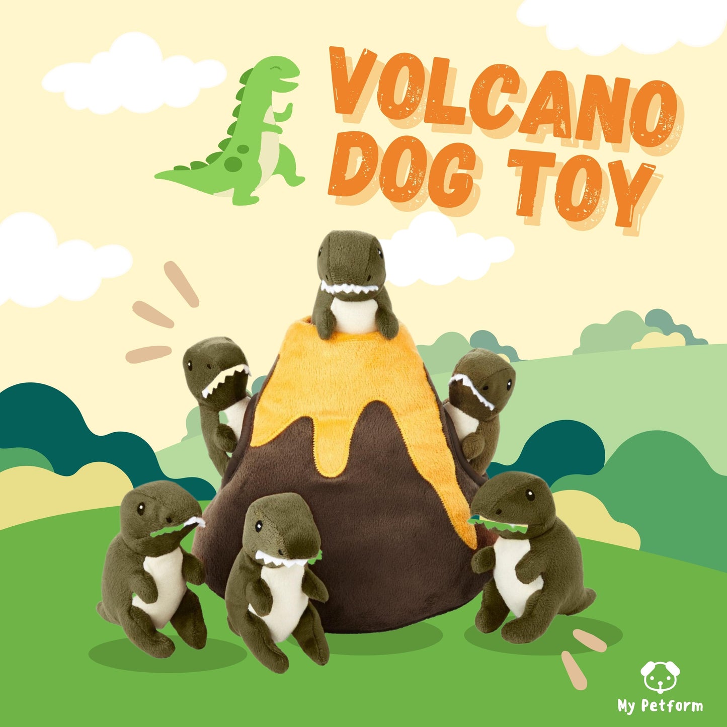 🌋Volcano Dog Toy 🦖火山小恐龍藏食玩具
