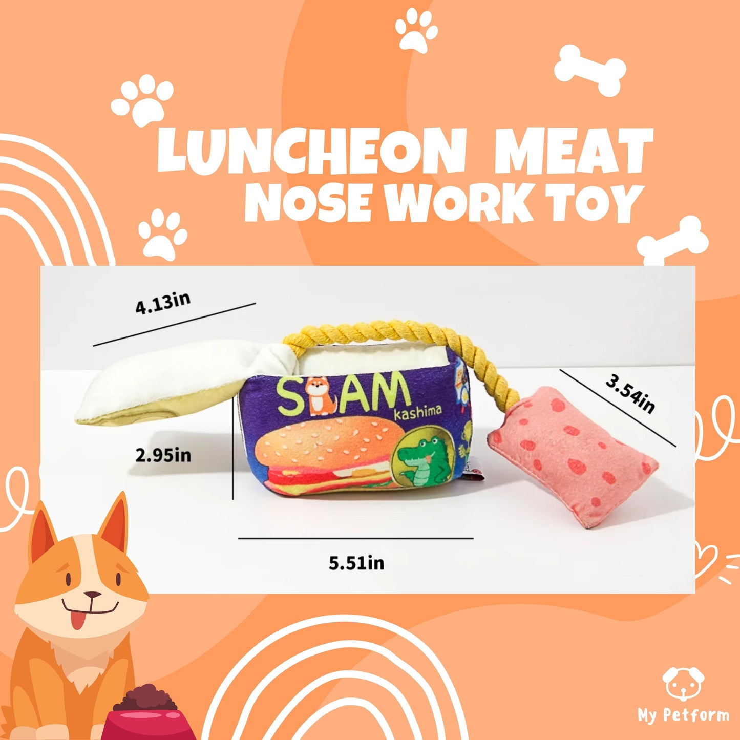 貓狗適用🐱🐶罐頭午餐肉藏食玩具💖Luncheon Meat Nose Work Toy