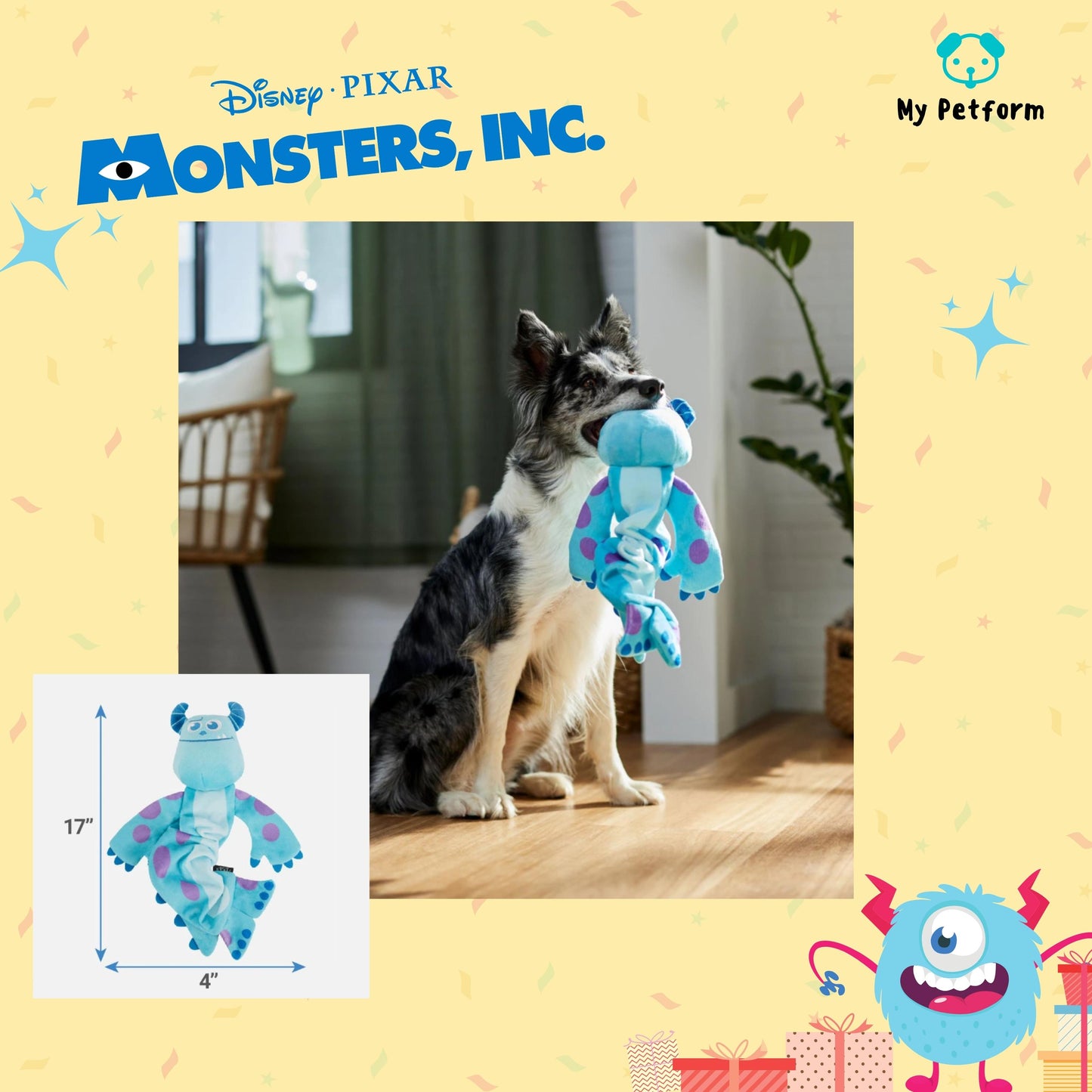 Disney Pixar 系列👻怪獸公司拔河狗玩具 / 彈力玩具