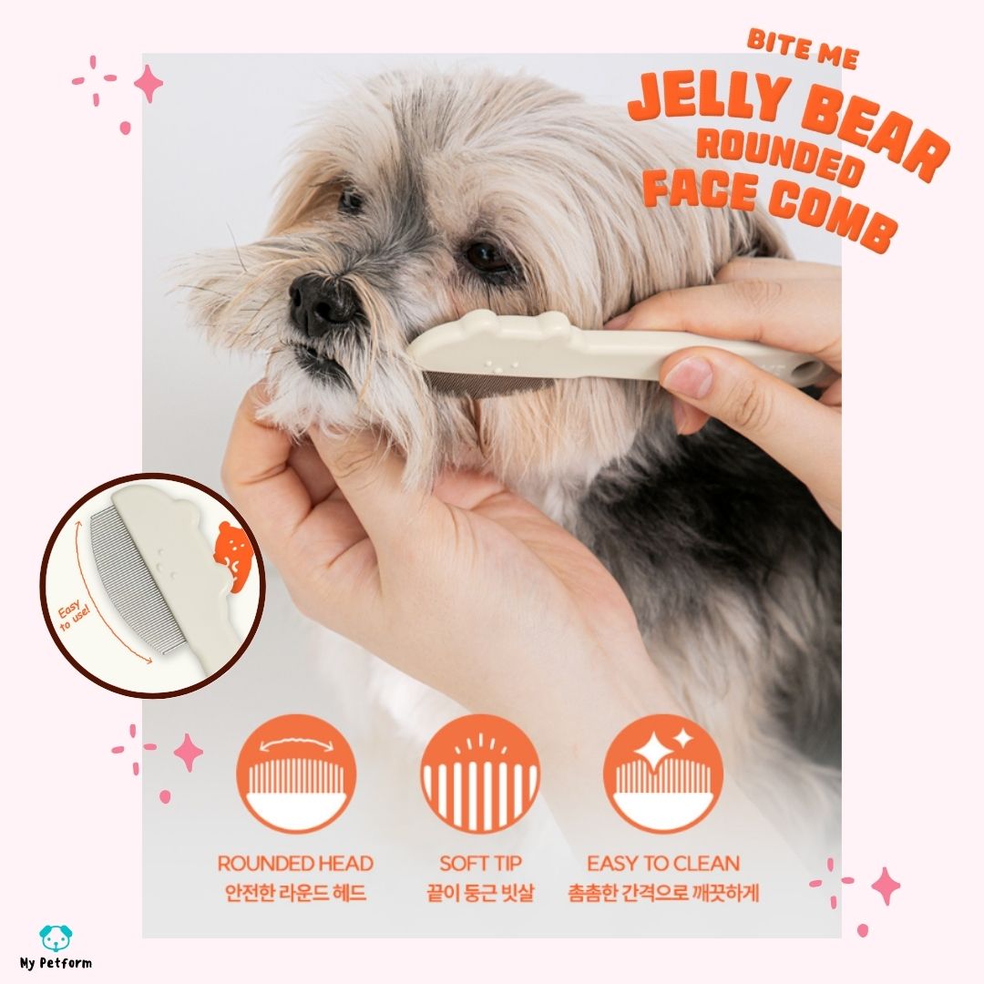 【BITE ME】Jelly Bear Rounded Face Combo 狗狗臉毛梳🪮