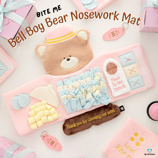 【BITE ME】Bell Boy Bear Nosework Mat